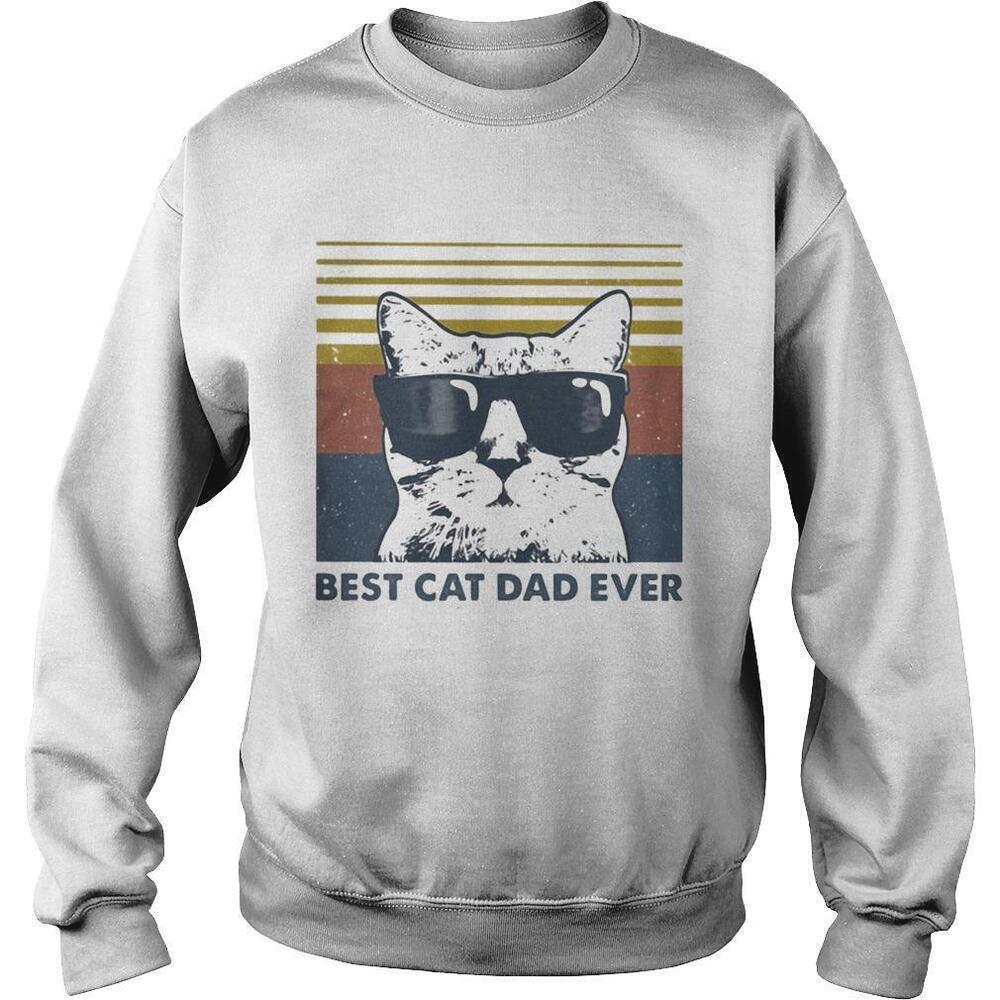 Best Cat Dad Ever With SunglassesRetro Sweatshirt